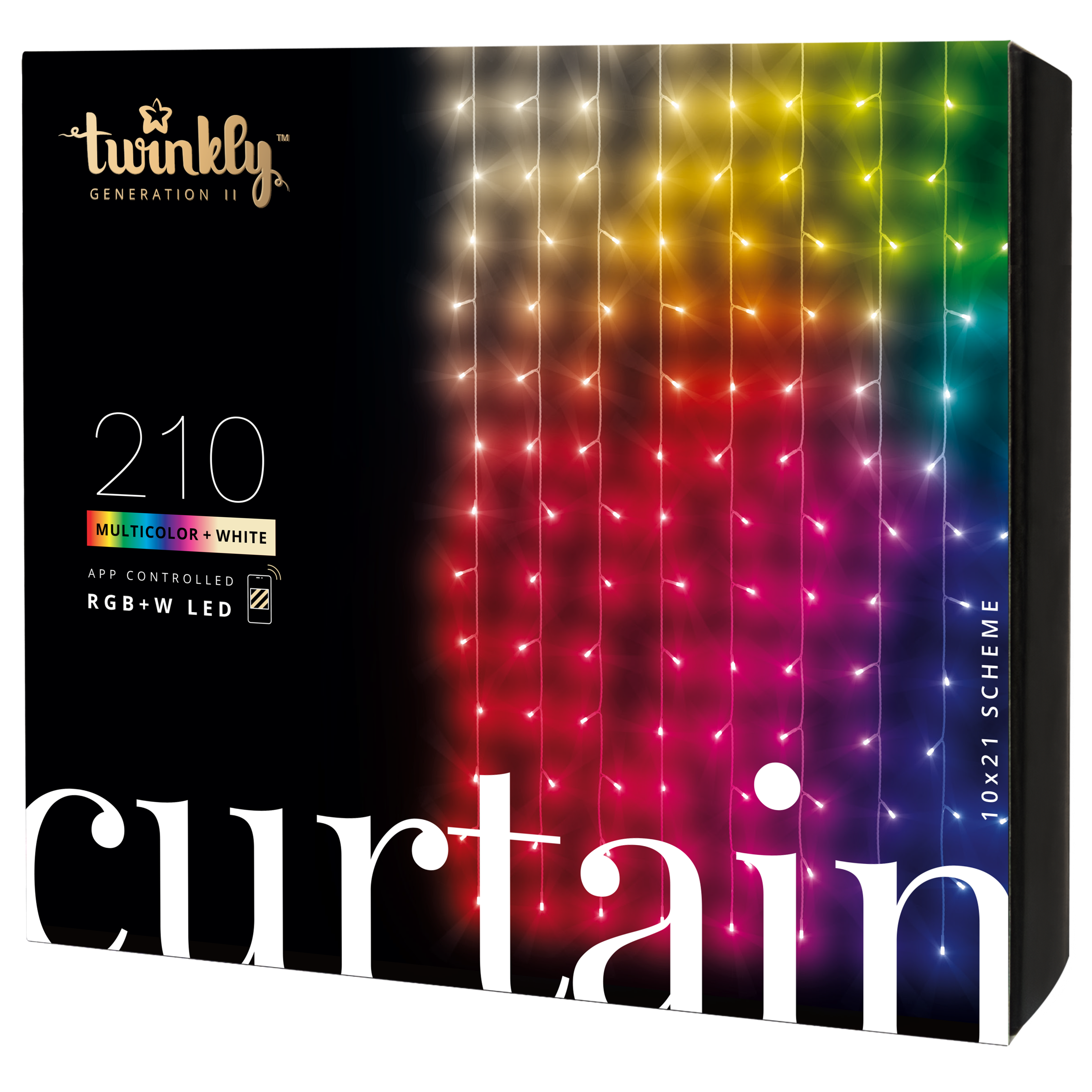 Curtain installation with 210 LEDs Curtain type